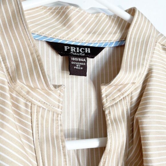 Prich Pride & Rich Striped Belted Ruffle Blouse L - Picture 4 of 12